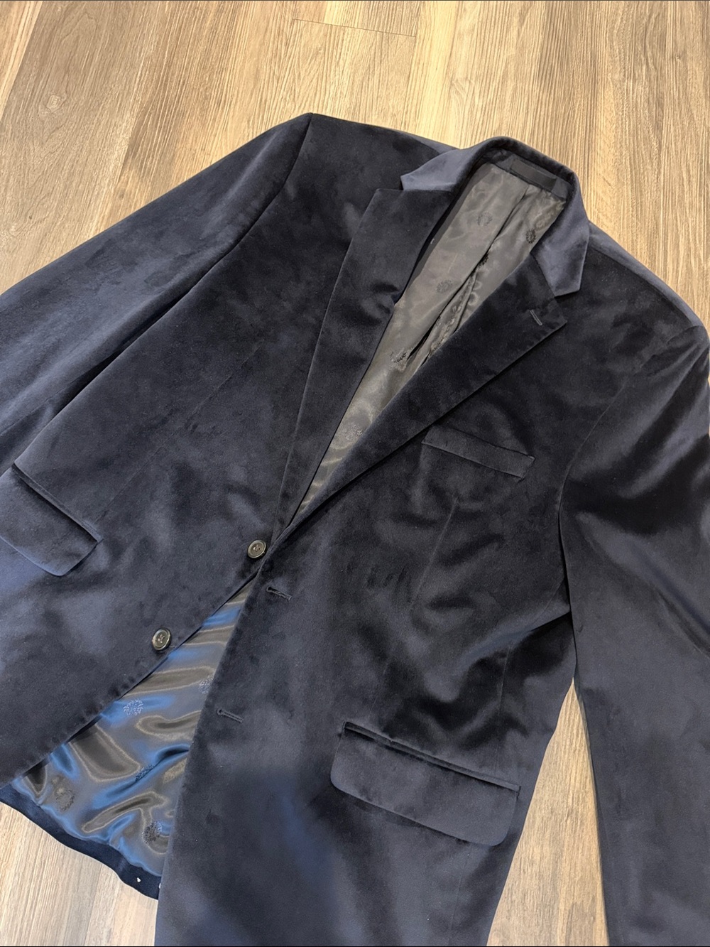 Lauren Ralph Lauren Navy Velvet Two-Button Sport Coat